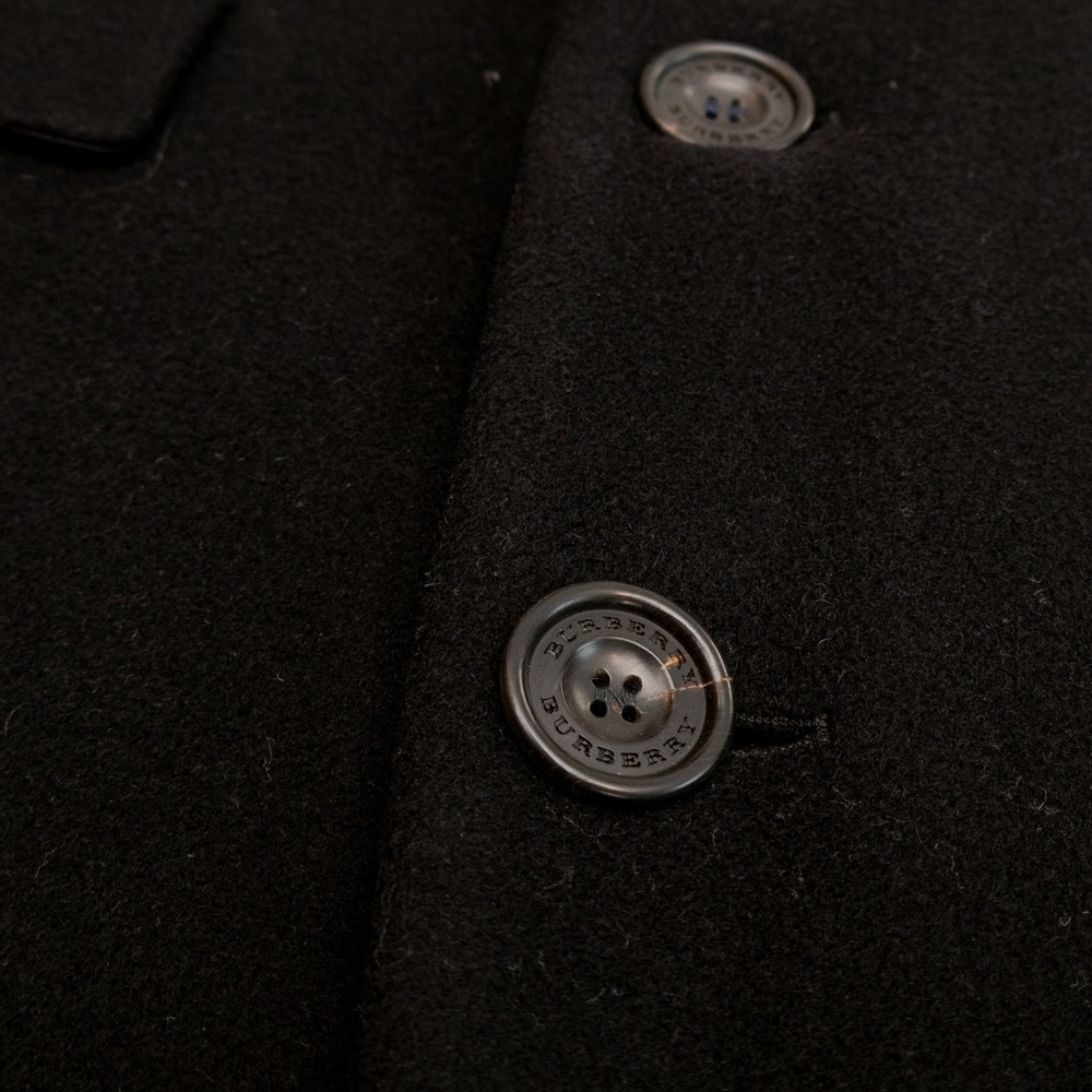 Burberry London Black Wool Cashmere Overcoat Mens Size 52 / L Long Coat - Picture 8 of 12
